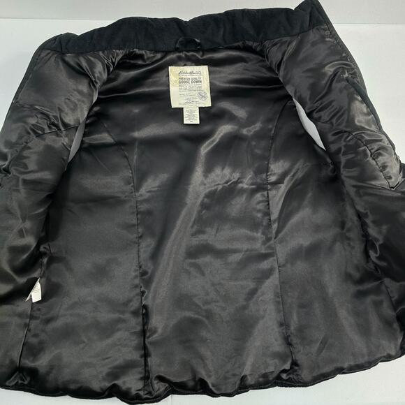 Eddie Bauer Women’s XL Black Fleece premium Goose Down Puffer Vest 6349 quilt - Picture 8 of 11